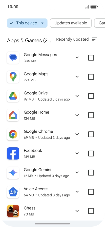 Press the required app.