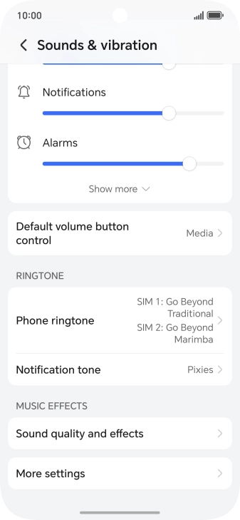 Press Phone ringtone. Press Phone ringtone.