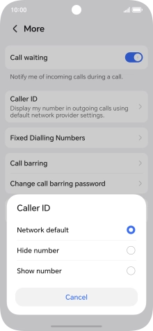 Press Show number to turn on caller identification.
