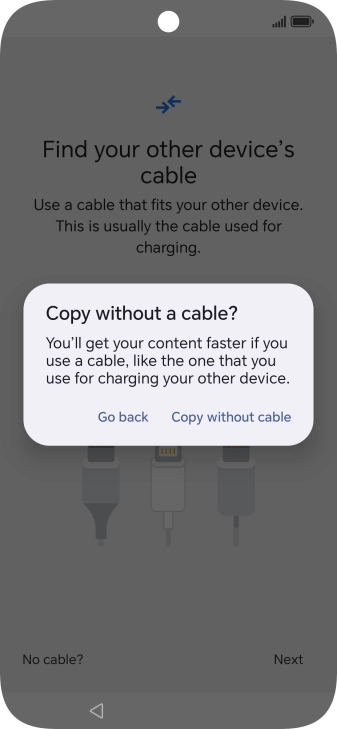Press Copy without cable.