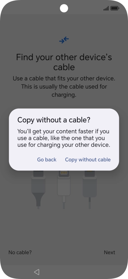 Press Copy without cable.