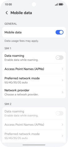Press Preferred network mode.