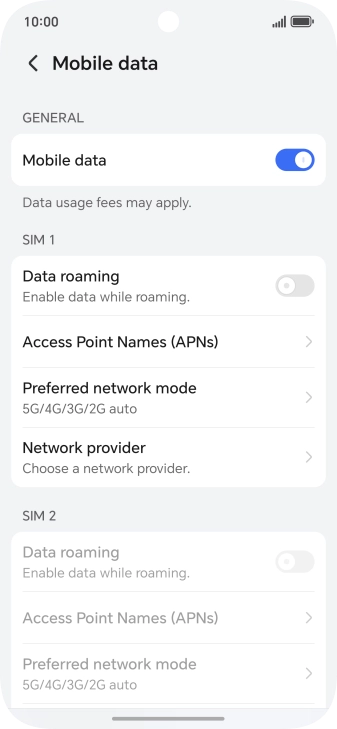 Press Preferred network mode.