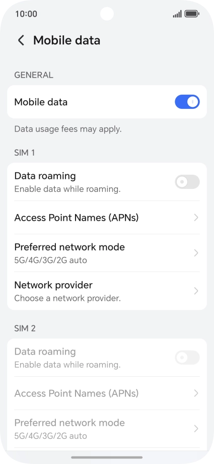 Press Preferred network mode.