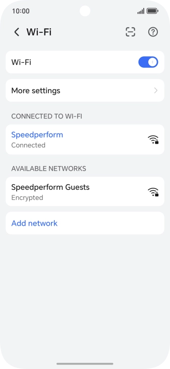 Press the connected Wi-Fi network.