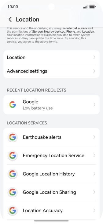 Press Location Accuracy.