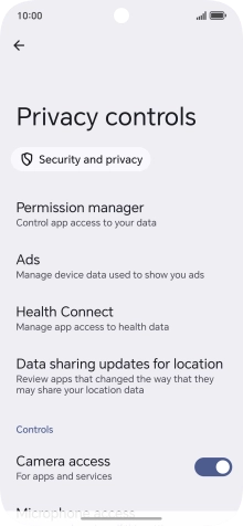 Press Permission manager.