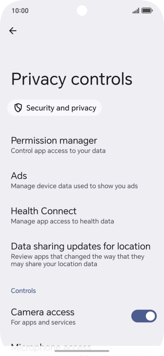 Press Permission manager.