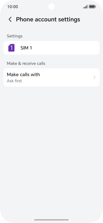Press the name of the SIM.