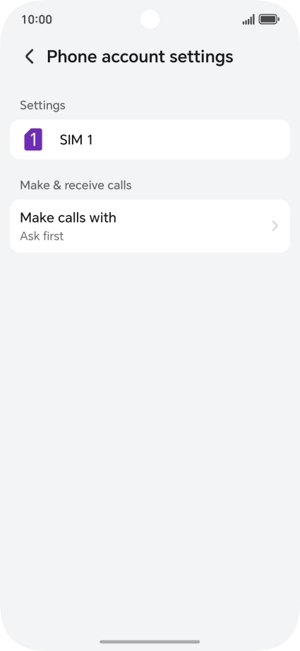 Press the name of the SIM.