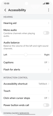 Press the required setting below 