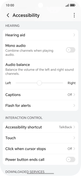 Press the required setting below 