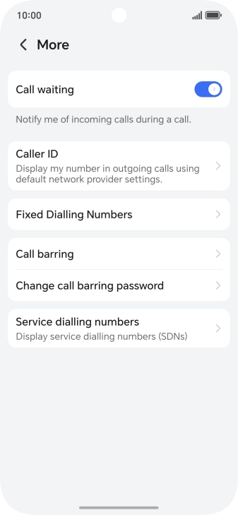 Press Fixed Dialling Numbers.