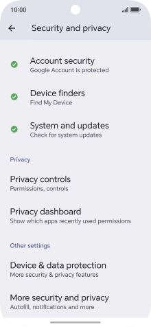Press More security and privacy.