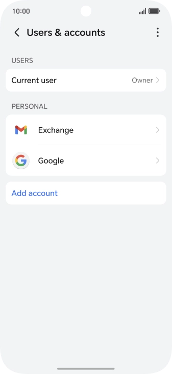 Press the required account type.