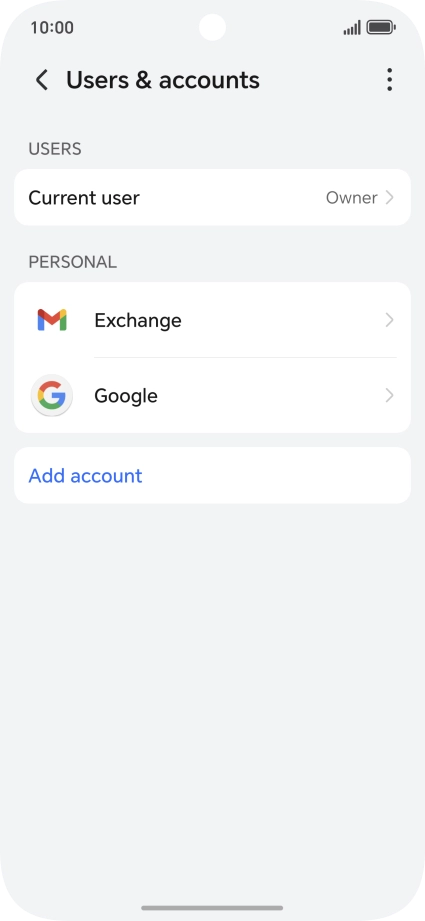 Press the required account type.