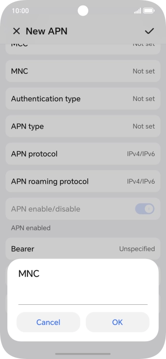 Key in 15 and press OK.