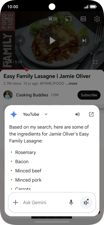 The answer from Gemini to your question is displayed.