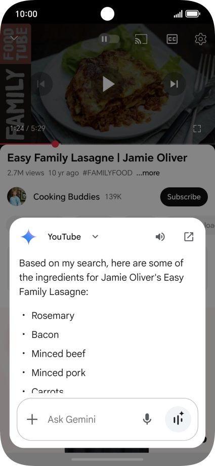 The answer from Gemini to your question is displayed.