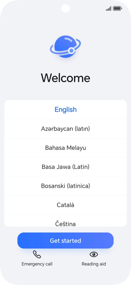 Press the required language.