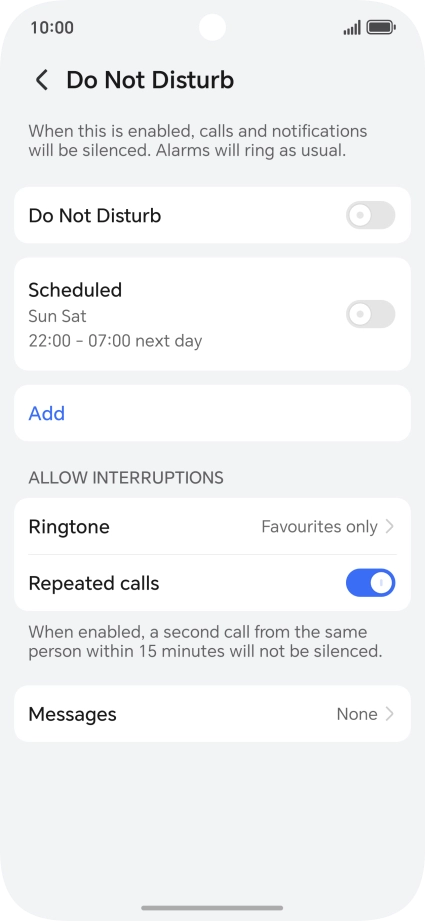Press the indicator next to 