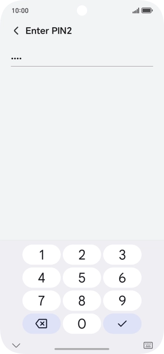 Press the confirm icon.