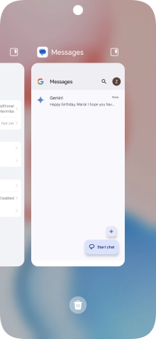 To end one running application, slide your finger upwards on the required application.