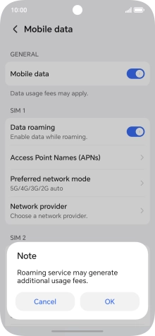 If you turn on the function, press OK.