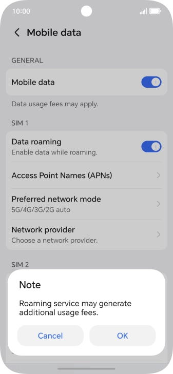 If you turn on the function, press OK.