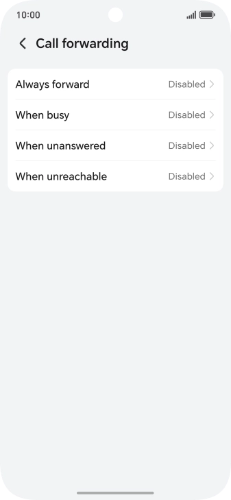 Press the required divert type.