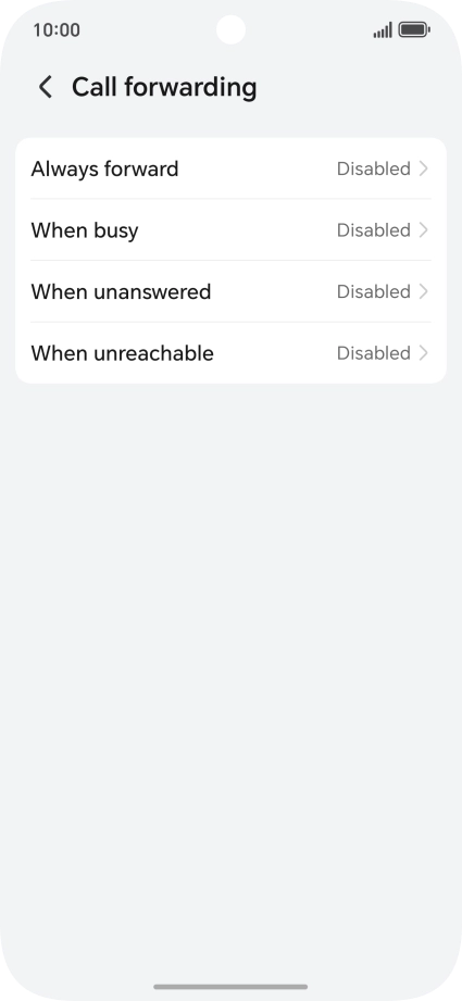 Press the required divert type.