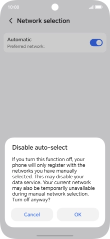 Press OK and your phone will search for networks.