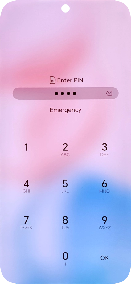 Key in a new four-digit PIN and press OK.