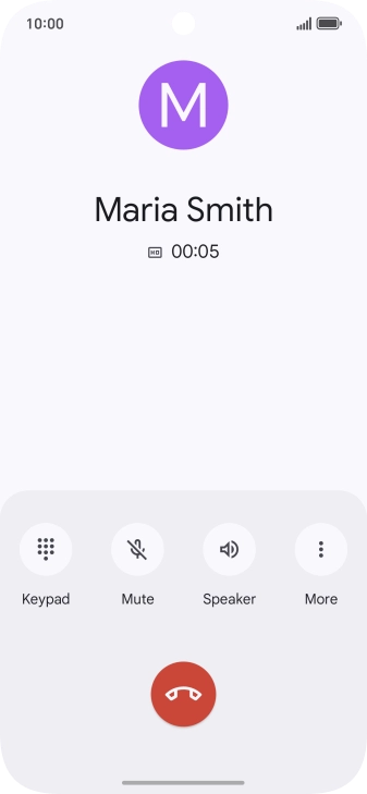 Press the end call icon.