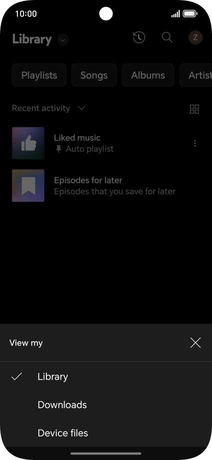 Press the required category and go to the required audio file.