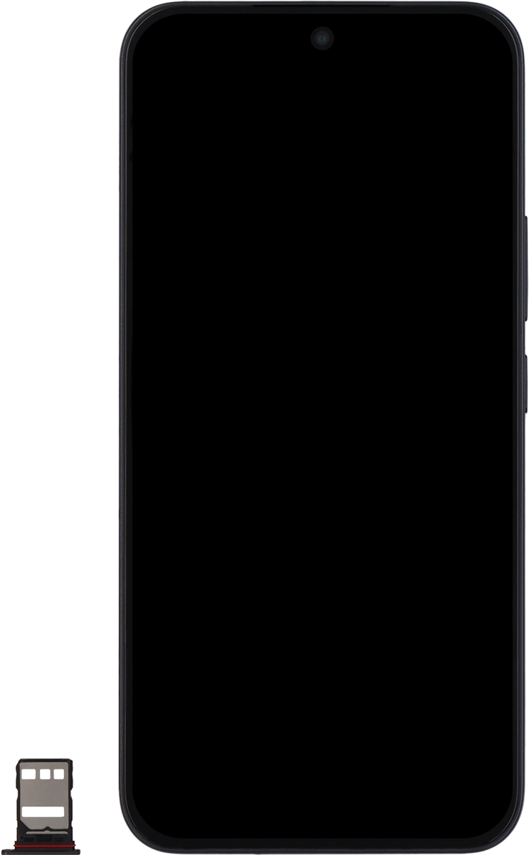 Turn your SIM so the angled corner of the SIM matches the angled corner of the first SIM holder and place your SIM in the SIM holder.