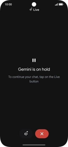 To resume the conversation, press the resume icon.
