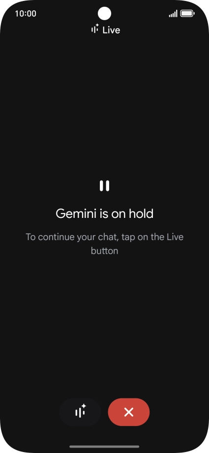 To resume the conversation, press the resume icon.
