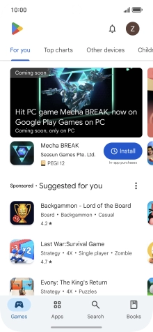 Press the profile icon.