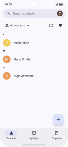 Press the new contact icon.