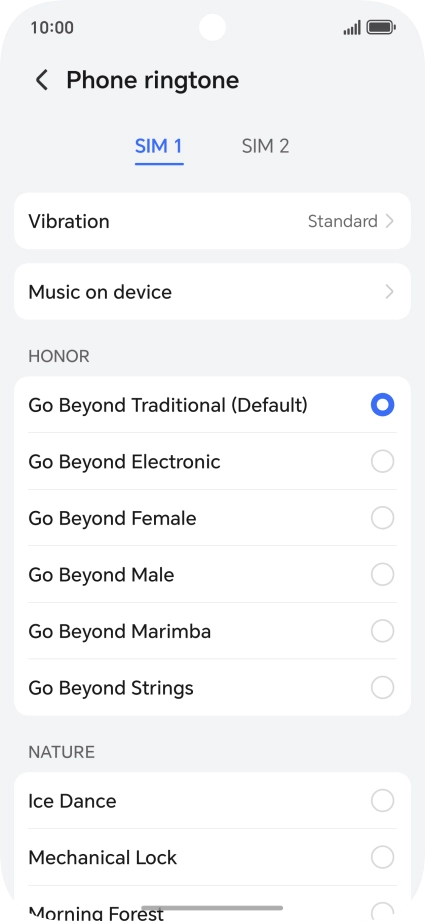 Press the required ring tones to hear them. Press the required ring tones to hear them.