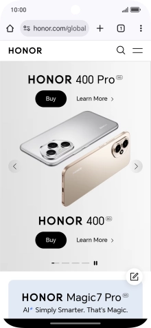 Press the menu icon.