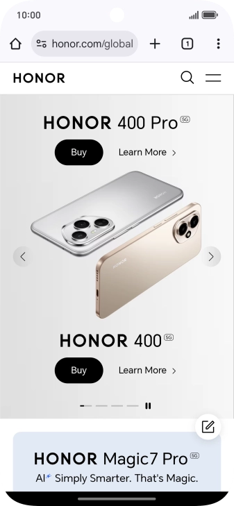 Press the menu icon.