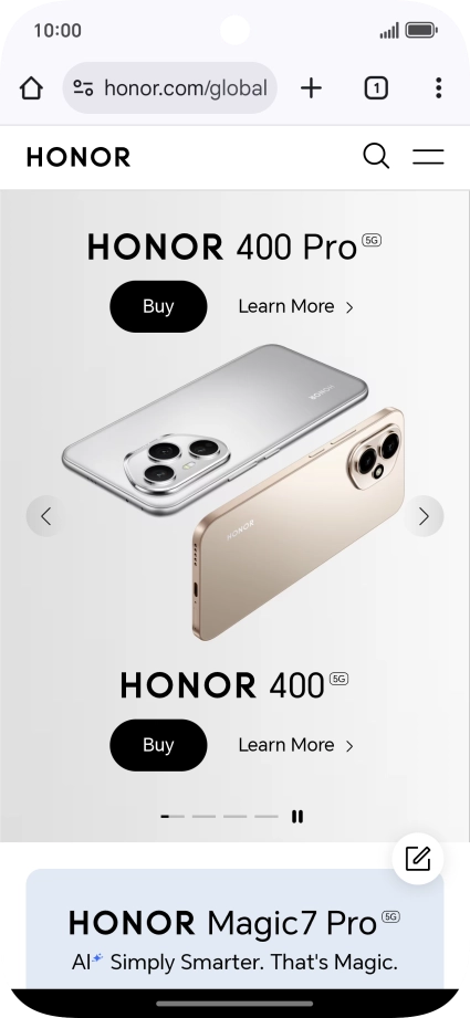 Press the menu icon.