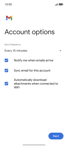 If this screen is displayed, you email account has been recognised and set up automatically. Follow the instructions on the screen to key in more information and finish setting up your email account.
