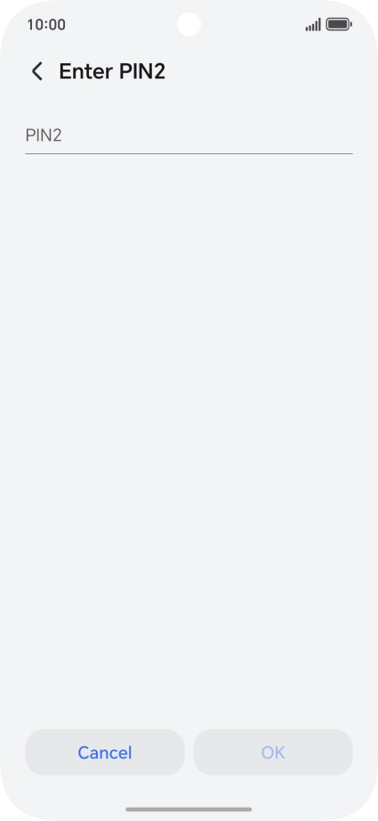 Press PIN2 and key in your PIN2. The default PIN2 is 1111.