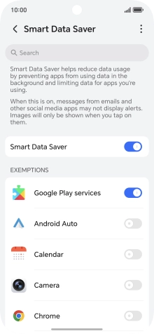 Press the indicators next to the required apps to turn the function on or off.