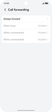 Press the required divert type.