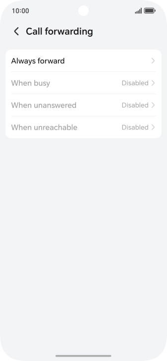 Press the required divert type.