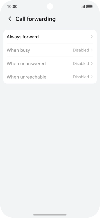 Press the required divert type.